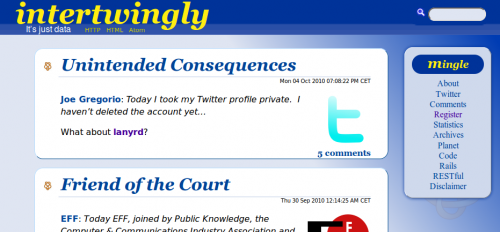 Screenshot of Sam Ruby's Blog